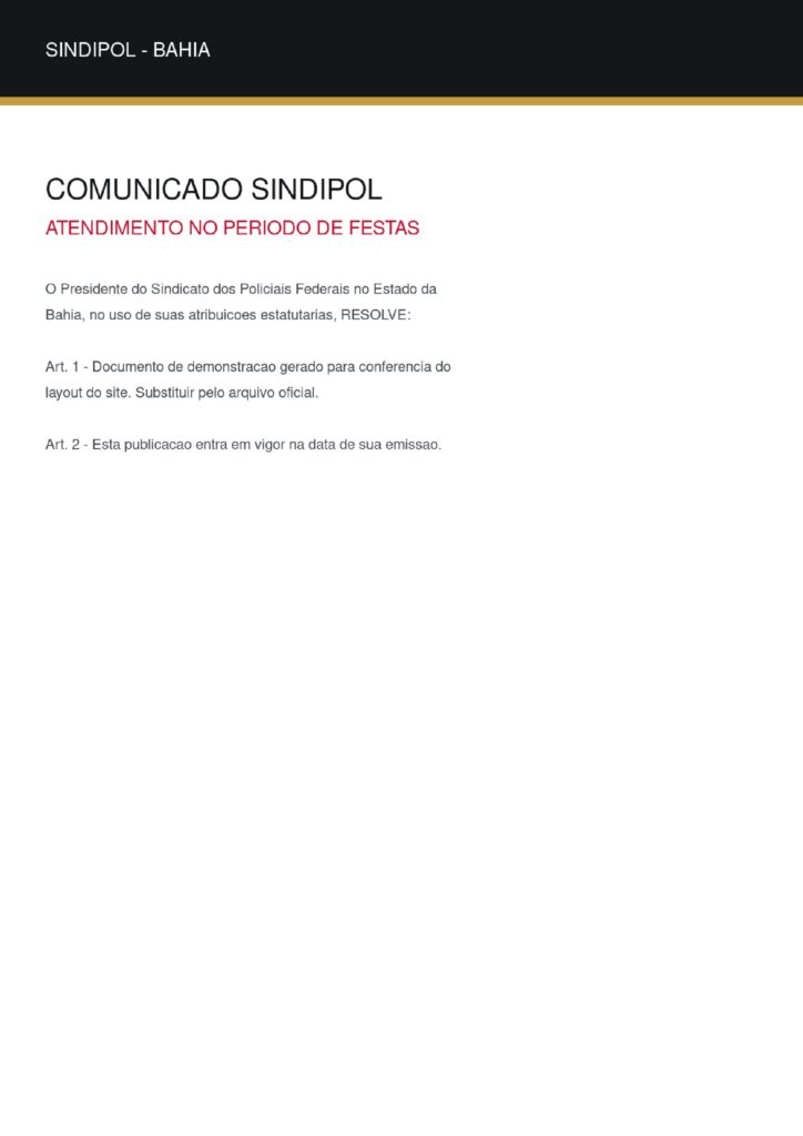Primeira página do documento