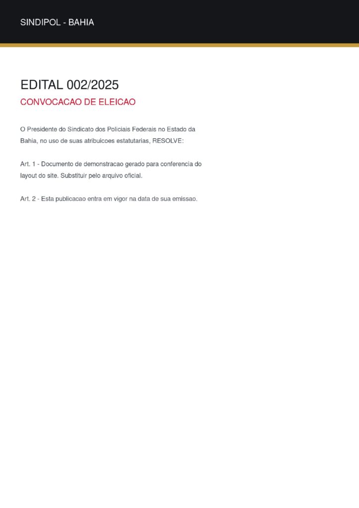 Primeira página do documento
